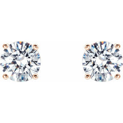 14K Rose 3/4 CTW Lab-Grown Diamond 4-Prong Stud Earrings