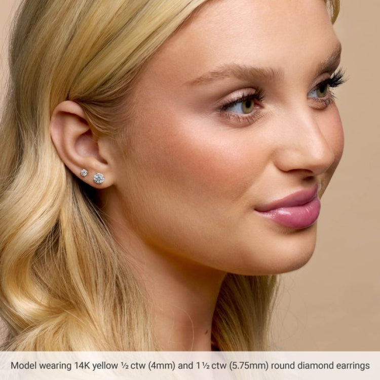 14K Rose 1 1/2 CTW Lab-Grown Diamond 4-Prong Stud Earrings