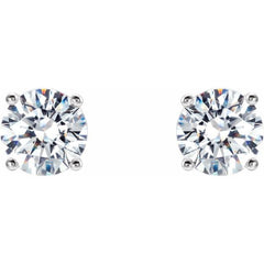 14K White 1 1/2 CTW Lab-Grown Diamond 4-Prong Stud Earrings