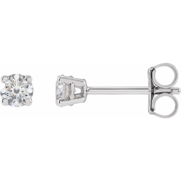 14K White Gold 1/8 CTW Lab-Grown White Diamond Earrings
