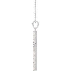 14K White 1/2 CTW Lab-Grown Diamond Cross 18" Necklace