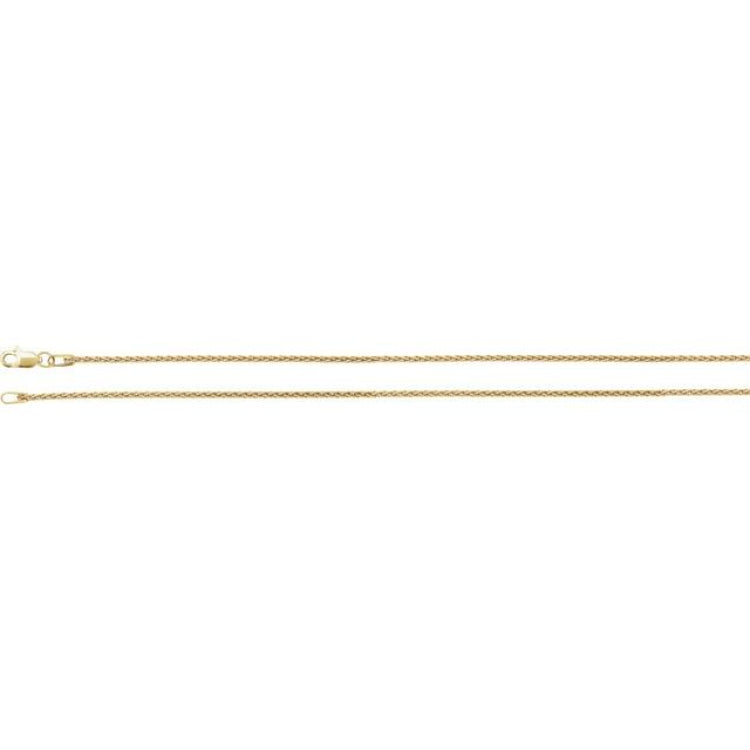 14K Yellow 1.25 mm Wheat 16" Chain