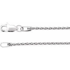 14K White 1.25 mm Wheat 7" Chain