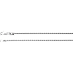 14K White 1.25 mm Wheat 7" Chain