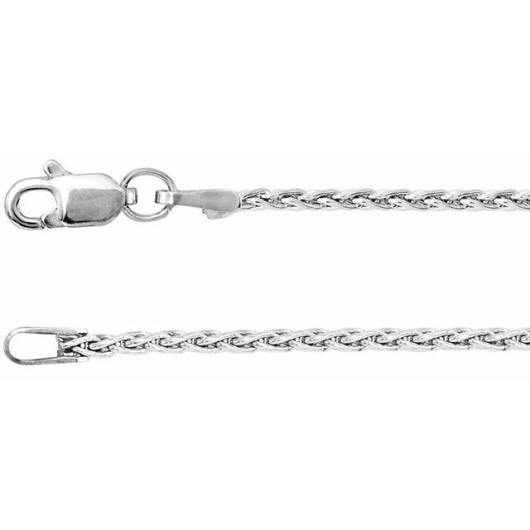 14K White 1.5 mm Wheat 20" Chain