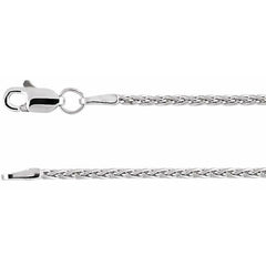 14K White 1.5 mm Wheat 24" Chain