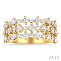 Three Row Diamond Fashion Band