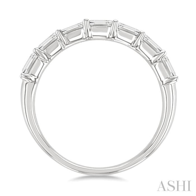 1 Ctw East-West Emerald Cut Diamond Fashion Band in 14K White Gold
