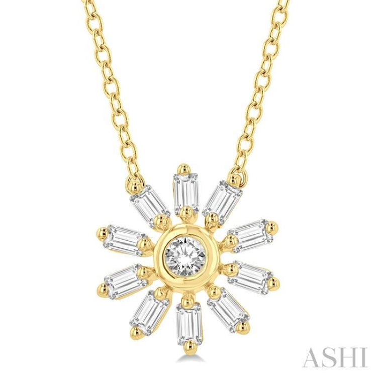 Petite Baguette Diamond Fashion Pendant