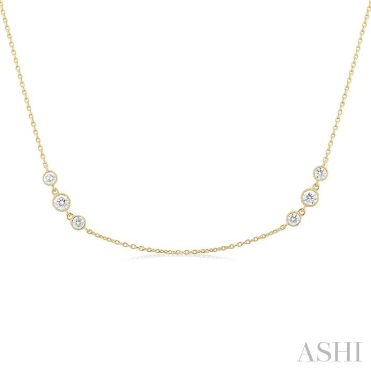 3 Stone Diamond Station Necklace