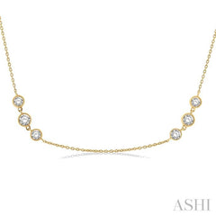 3 Stone Diamond Station Necklace