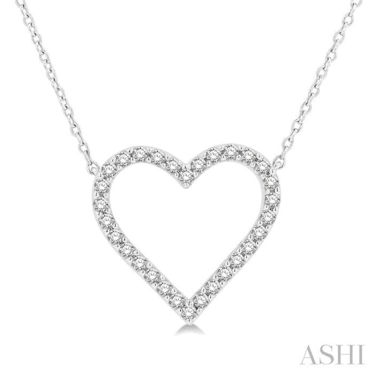 Heart Shape Diamond Station Necklace