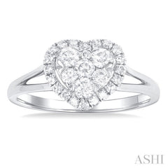 Heart Shape Halo Lovebright Diamond Engagement Ring