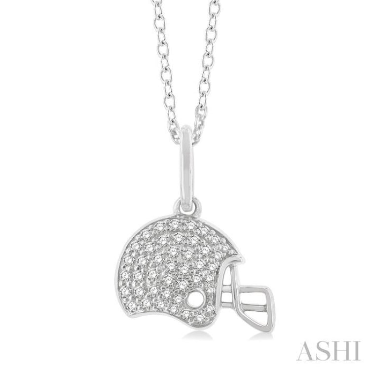 Football Helmet Petite Diamond Fashion Pendant