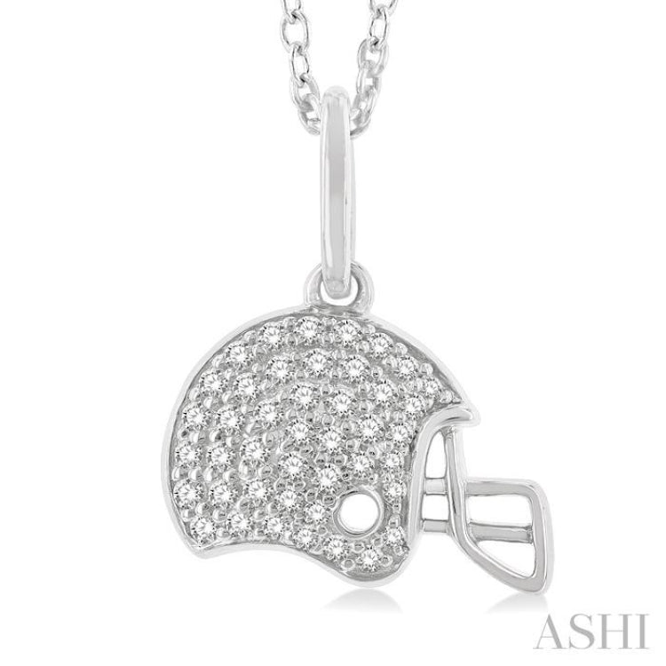 Football Helmet Petite Diamond Fashion Pendant