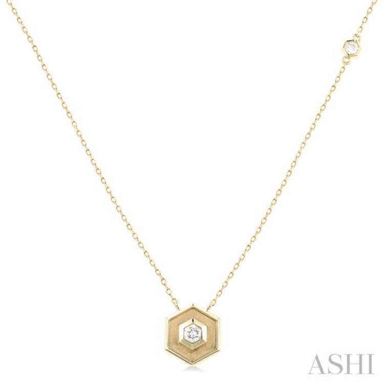 Hexagon Shape Diamond Fashion Necklace