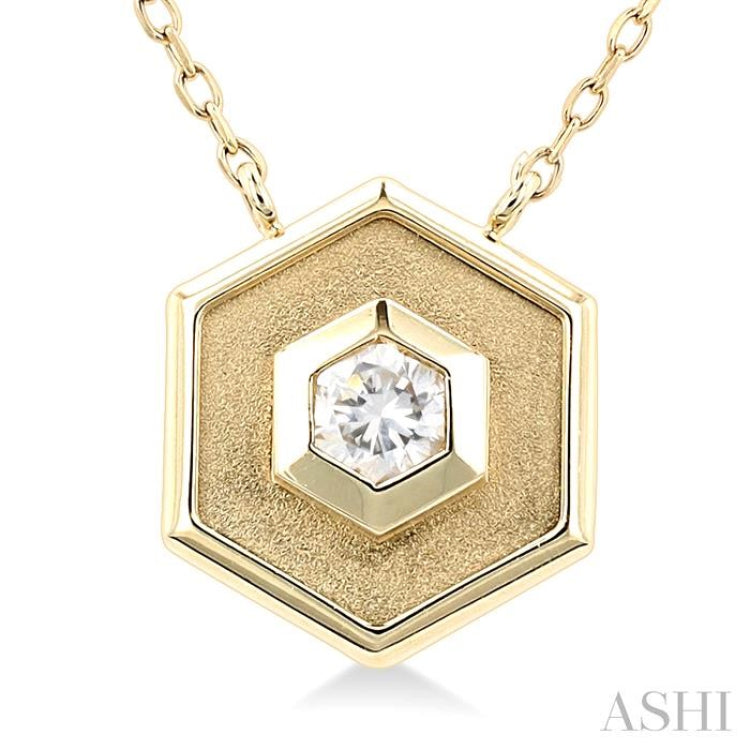 Hexagon Shape Diamond Fashion Necklace