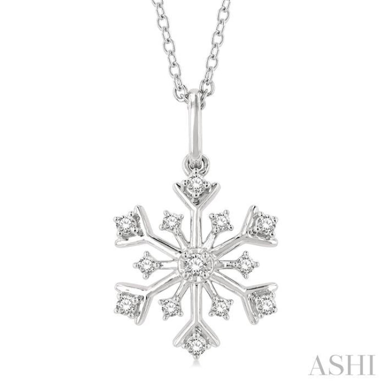 Snow Flake Petite Diamond Fashion Pendant