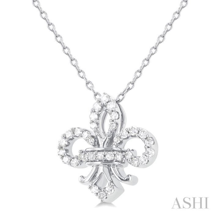 Fleur De Lis Petite Diamond Fashion Pendant