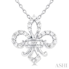 Fleur De Lis Petite Diamond Fashion Pendant