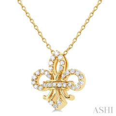 Fleur De Lis Petite Diamond Fashion Pendant