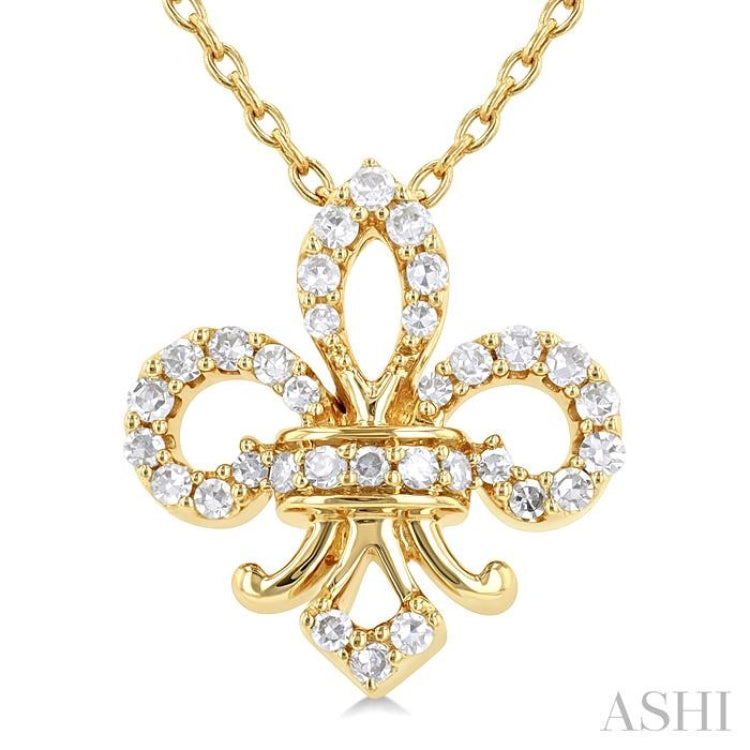 Fleur De Lis Petite Diamond Fashion Pendant