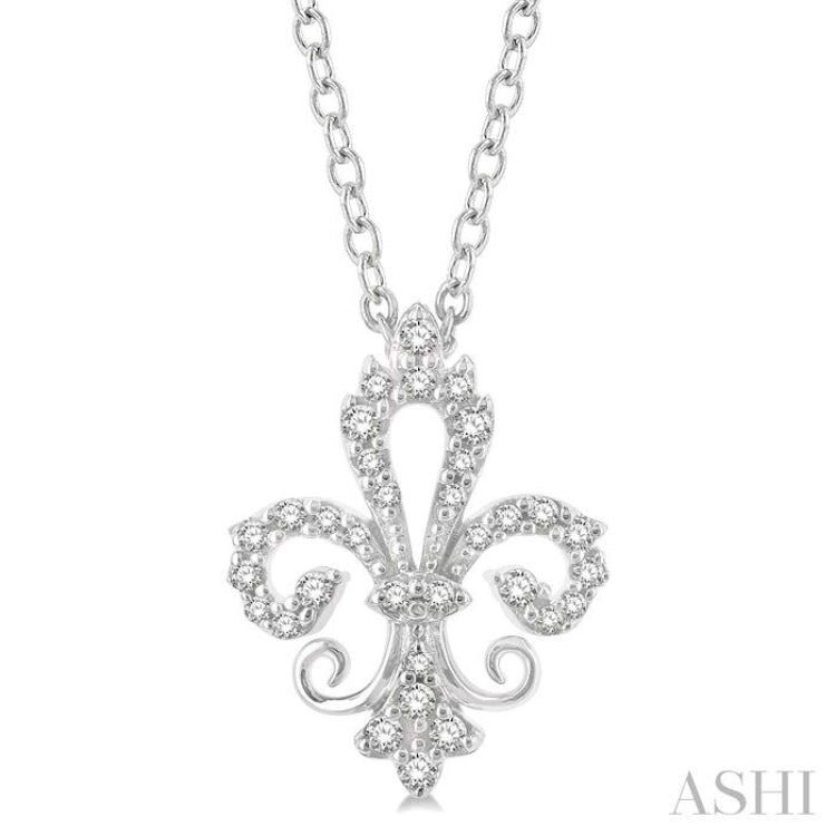 Fleur De Lis Petite Diamond Fashion Pendant