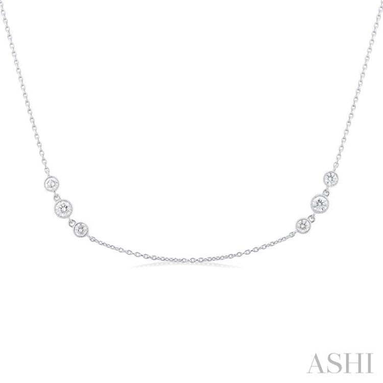 3 Stone Diamond Station Necklace