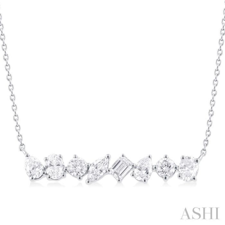 Mixed Shape Scatter Diamond Fashion Necklace