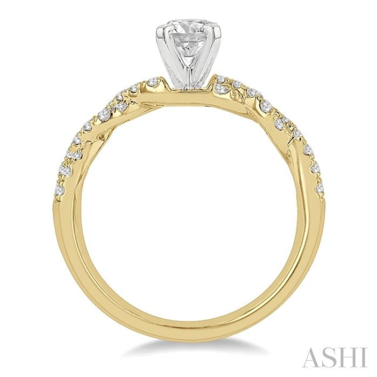 Round Shape Semi-Mount Diamond Engagement Ring