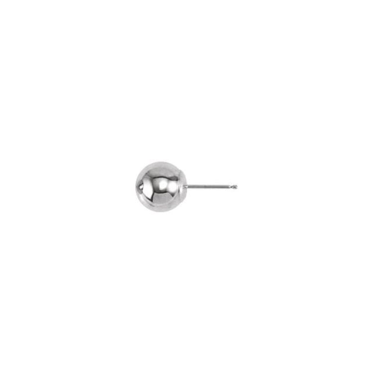 14K White 8 mm Ball Earring