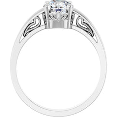 Sterling Silver Stuller Lab-Created Moissanite Ring