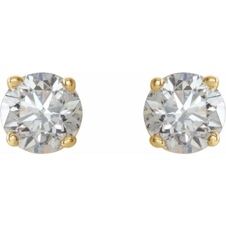 14K Yellow 3/8 CTW Natural Diamond  Stud Earrings