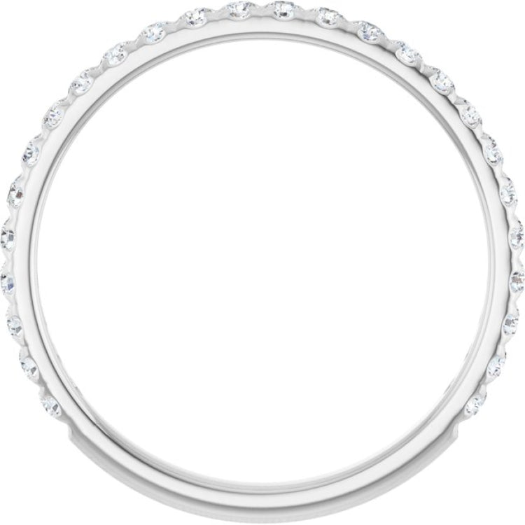 14K White 1/3 CTW Lab-Grown Diamond French-Set Anniversary Band