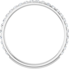 14K White 1/3 CTW Lab-Grown Diamond French-Set Anniversary Band