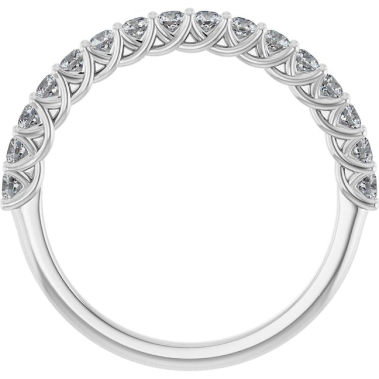 14K White 1/2 CTW Natural Diamond Anniversary  Band