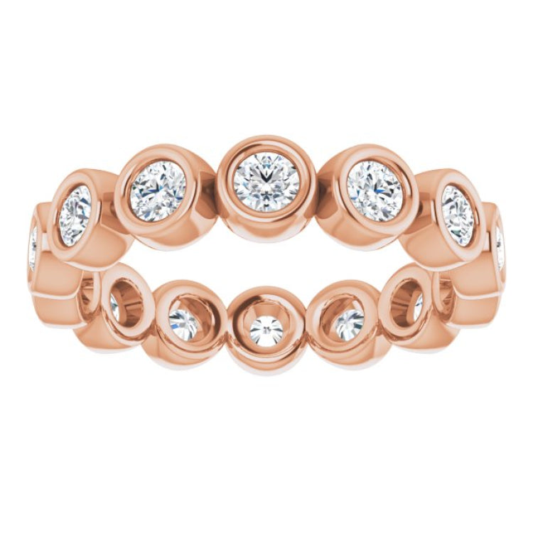14K Rose 1 CTW Lab-Grown Diamond  Eternity Band Size 7