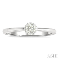 1/10 Ctw Lovebright Petite Round Shape Round Cut Diamond Fashion Ring in 10K White Gold