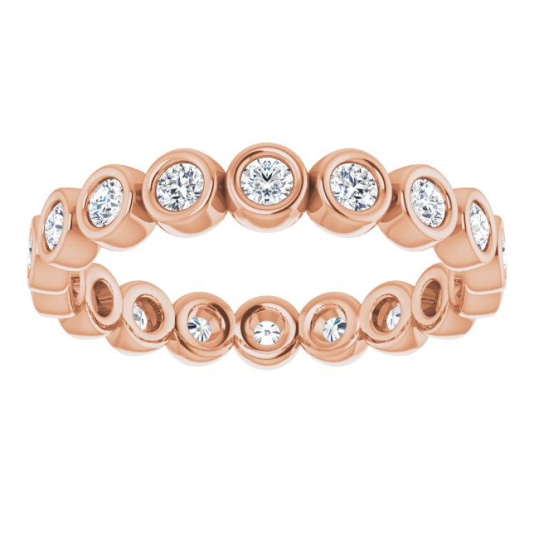 14K Rose 1/2 CTW Lab-Grown Diamond  Eternity Band Size 6