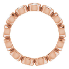 14K Rose 1 1/6 CTW Lab-Grown Diamond  Eternity Band Size 6
