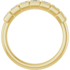 14K Yellow 2x2 mm Square 1/3 CTW Natural Diamond Anniversary Band