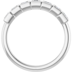14K White 2x2 mm Square 1/3 CTW Natural Diamond Anniversary Band