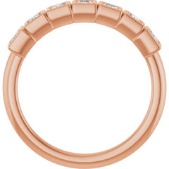 14K Rose 2x2 mm Square 1/3 CTW Natural Diamond Anniversary Band