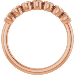 14K Rose 2 mm Round 1/5 CTW Natural Diamond Anniversary Band