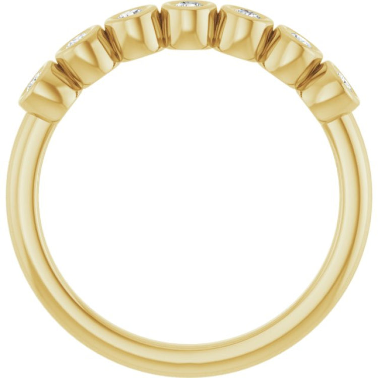 14K Yellow 2 mm Round 1/5 CTW Natural Diamond Anniversary Band