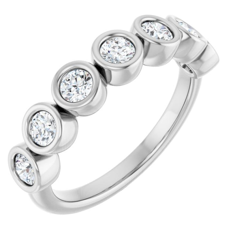 Platinum 3 mm Round 5/8 CTW Natural Diamond Anniversary Band