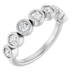 Platinum 3 mm Round 5/8 CTW Natural Diamond Anniversary Band