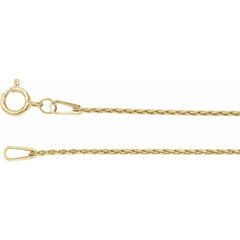 14K Yellow 1 mm Wheat 7" Chain