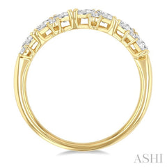 1 Ctw Scatter Marquise and Round Cut Diamond Fashion Band in 14K Yellow Gold