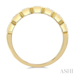 2 Ctw 7-Stone Bezel Set Emerald Cut Diamond Fashion Band in 14K Yellow Gold